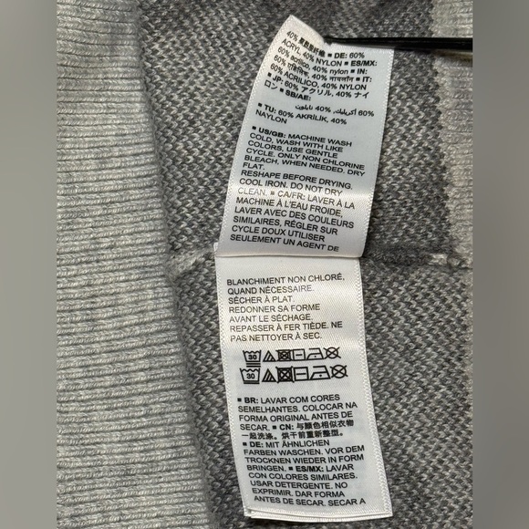 Daily Ritual Gray Heather Leopard Print Jacquard Ultra Soft Sweater size Large - Picture 8 of 9